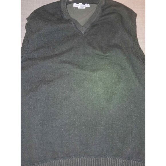 Geoffrey Beene mens sweater vest large 100% cotton green color. - Picture 8 of 8